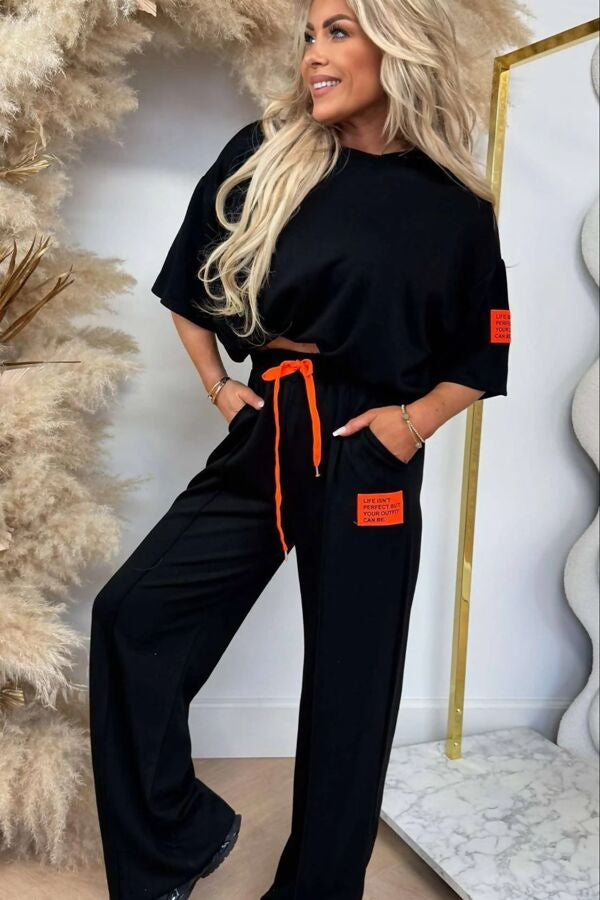 Oversize T-shirt lounge set * patch colour may vary