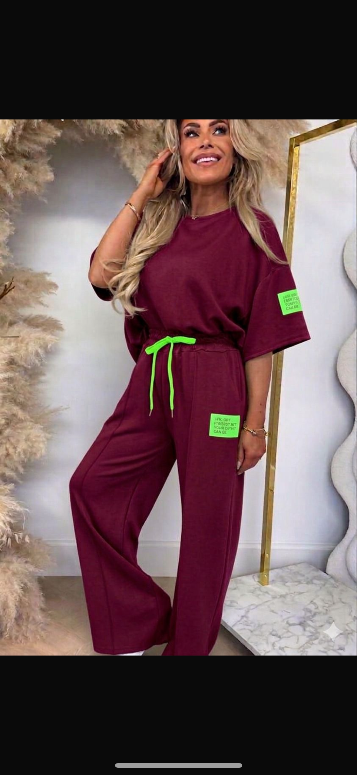 Oversize T-shirt lounge set * patch colour may vary