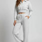 Button crop tracksuit